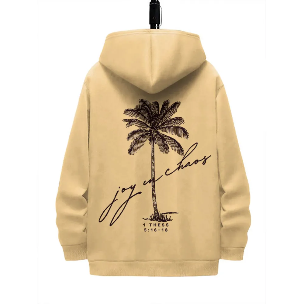 COCONUT TREE PATTERN PRINTED HOODIE