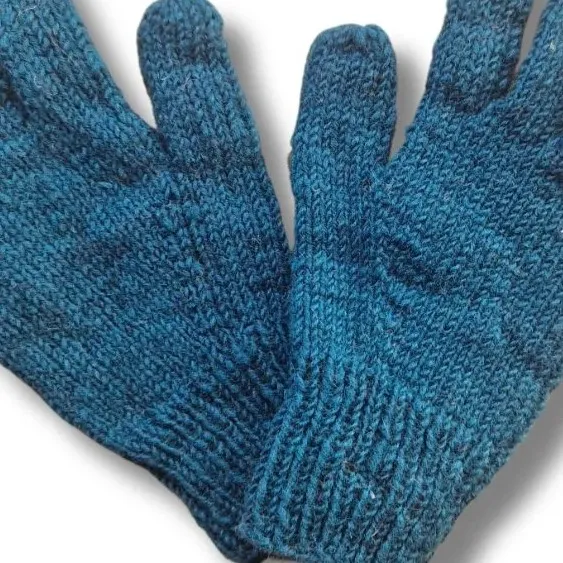 Simple Hand Knitted Wool Gloves