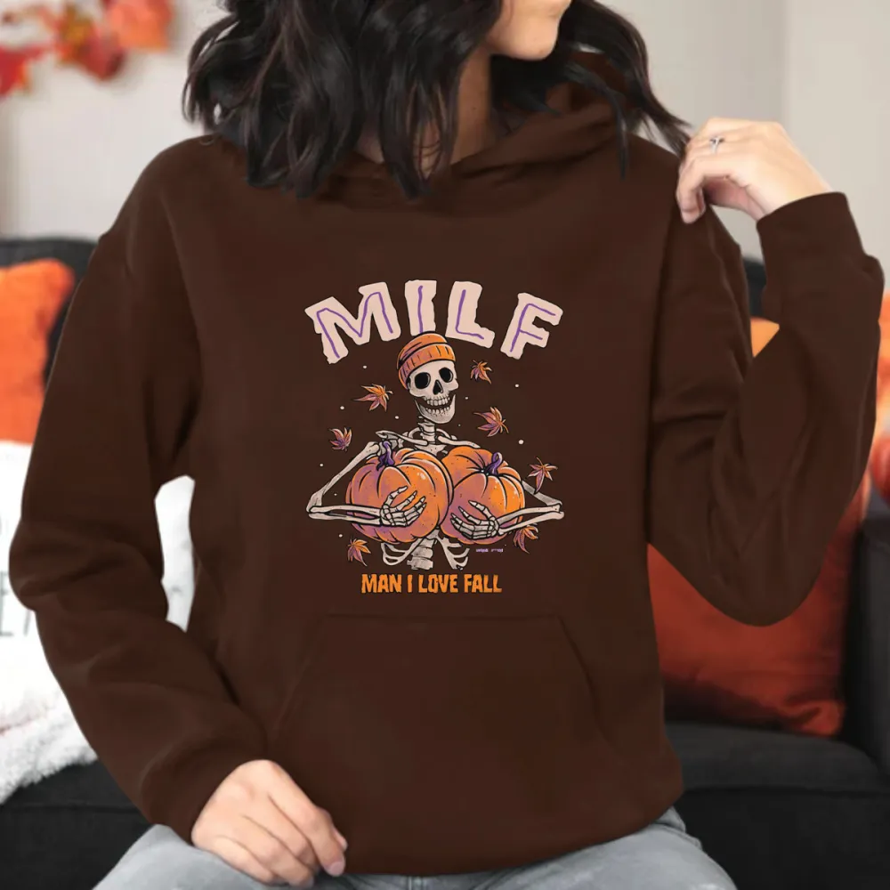 MILF MAN I LOVE FALL Printed Hoodie