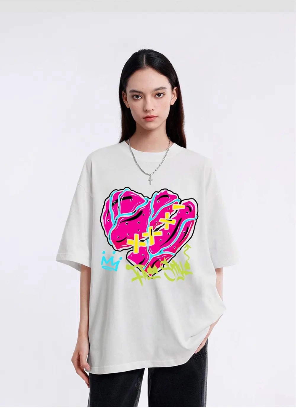 Women's Art Heart Printed T-shirt