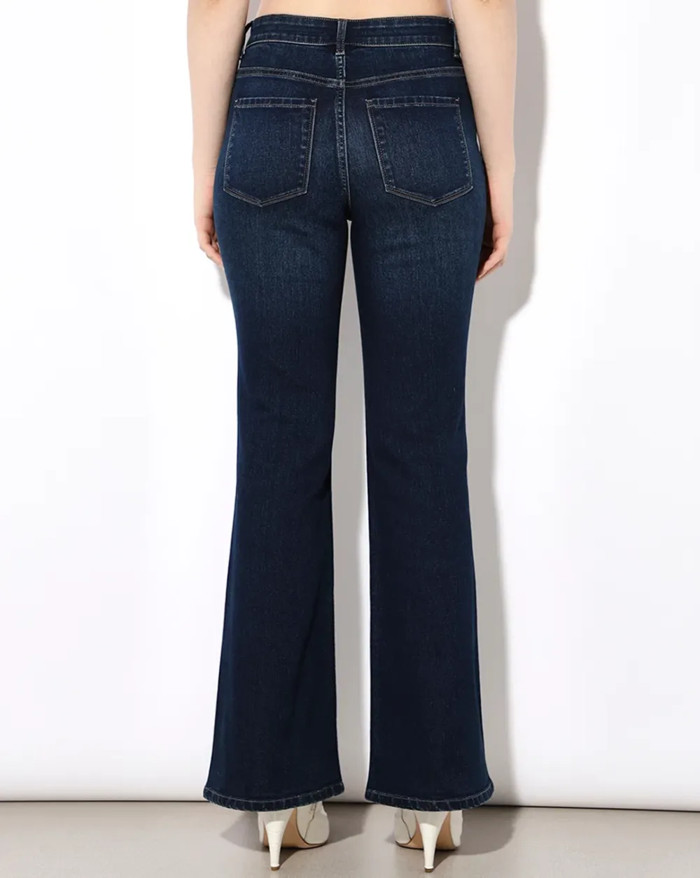 Dark Blue High Rise Flared Jeans