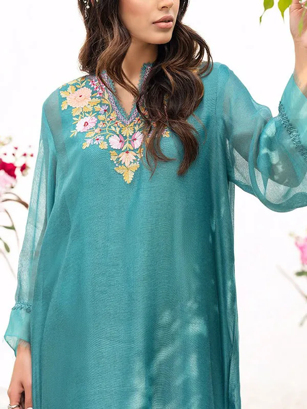 Neckline Embroidery Simple Indian Style Ladies Suit