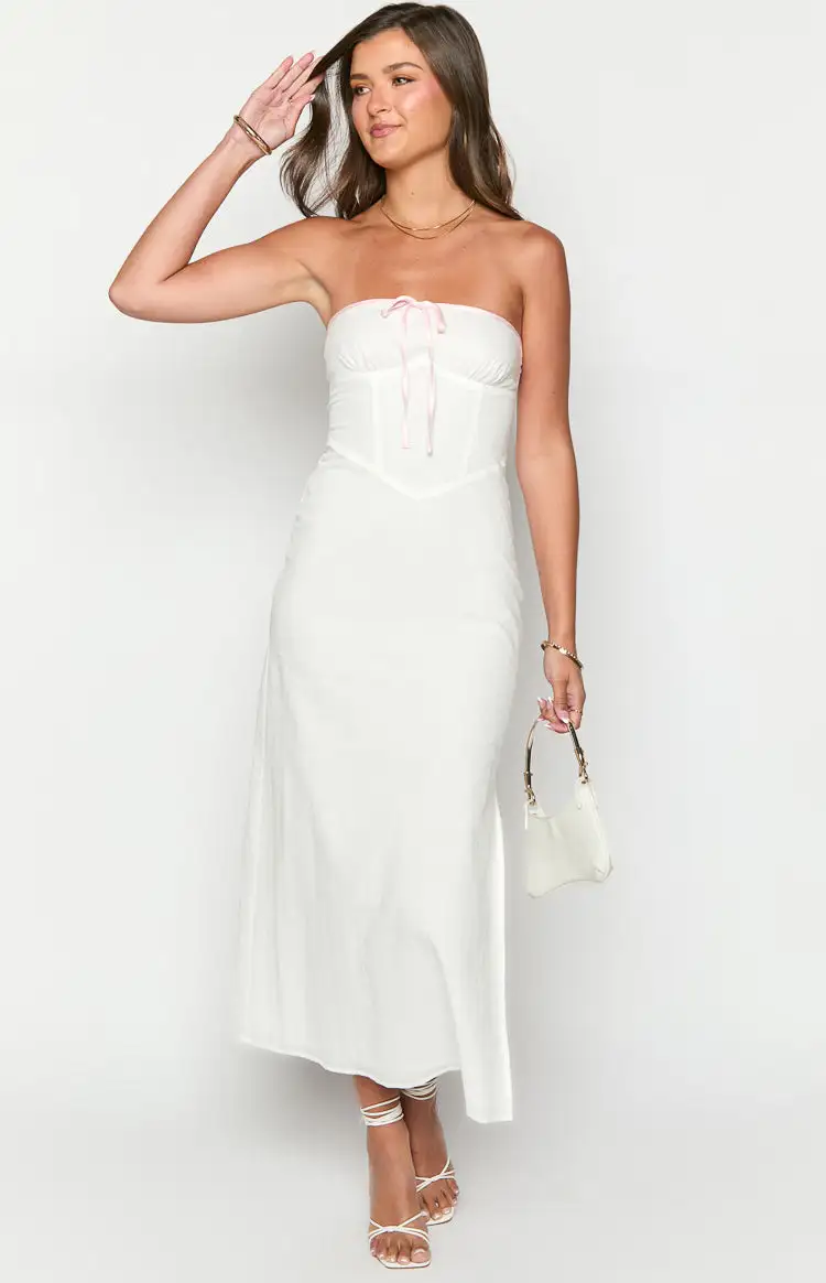 Vanity White Strapless Maxi Dress