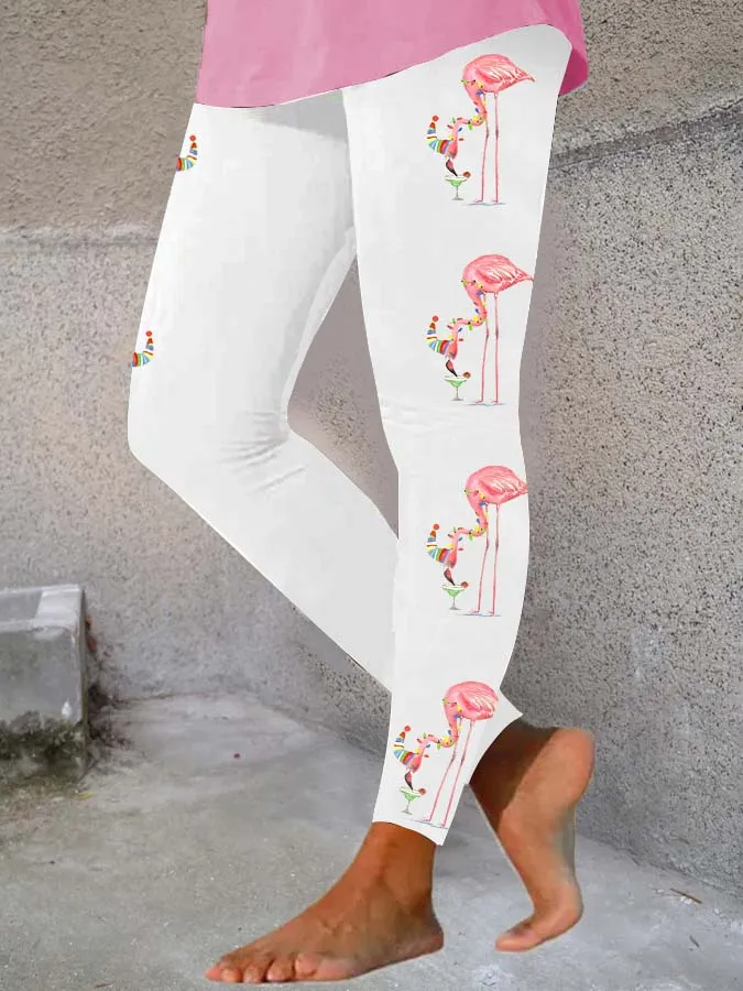 Women's Merry   Flamingo Fun Print Print Leggings