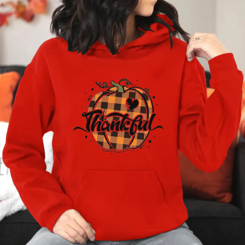 Thankful Pumpkin Printed Hoodie