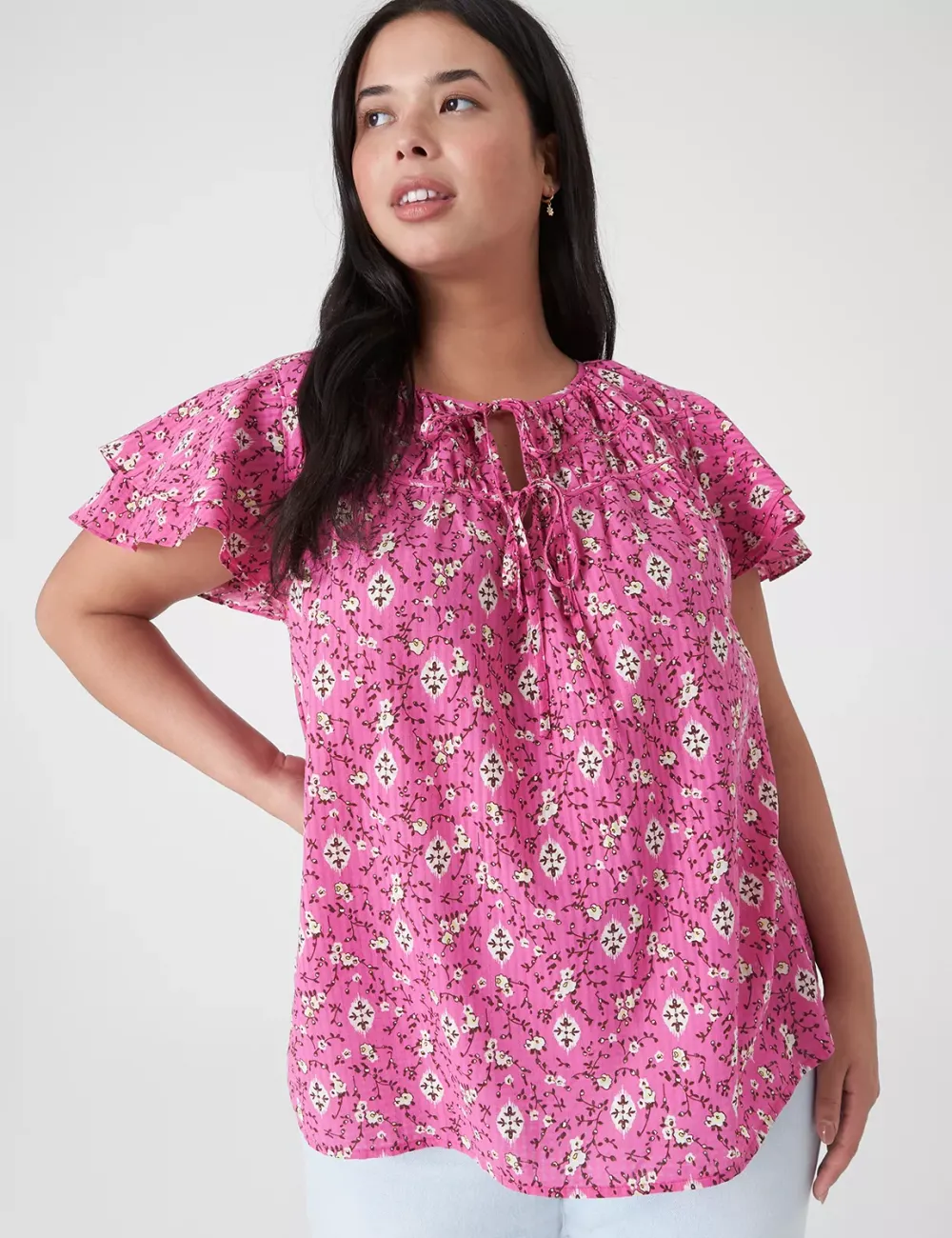 Short-Sleeve Double-Tie Top