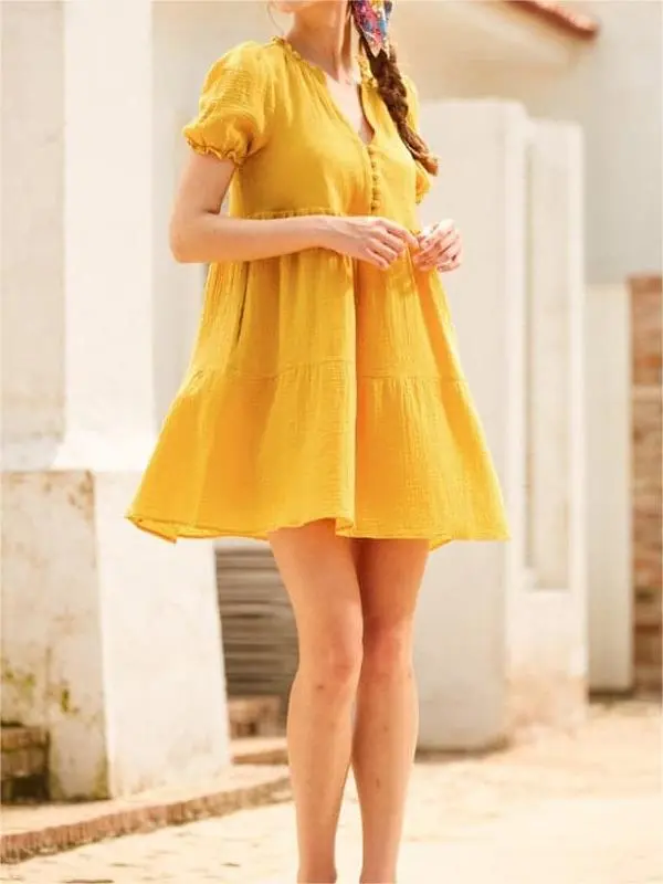 Sunshine Serenade Babydoll Dress