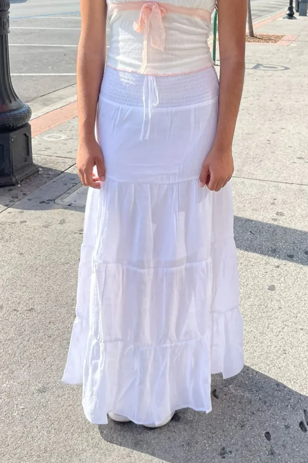 Smocked Tiered Maxi Skirt