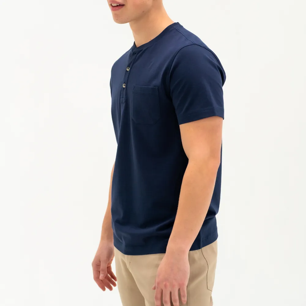 Short Sleeve Stretch Henley