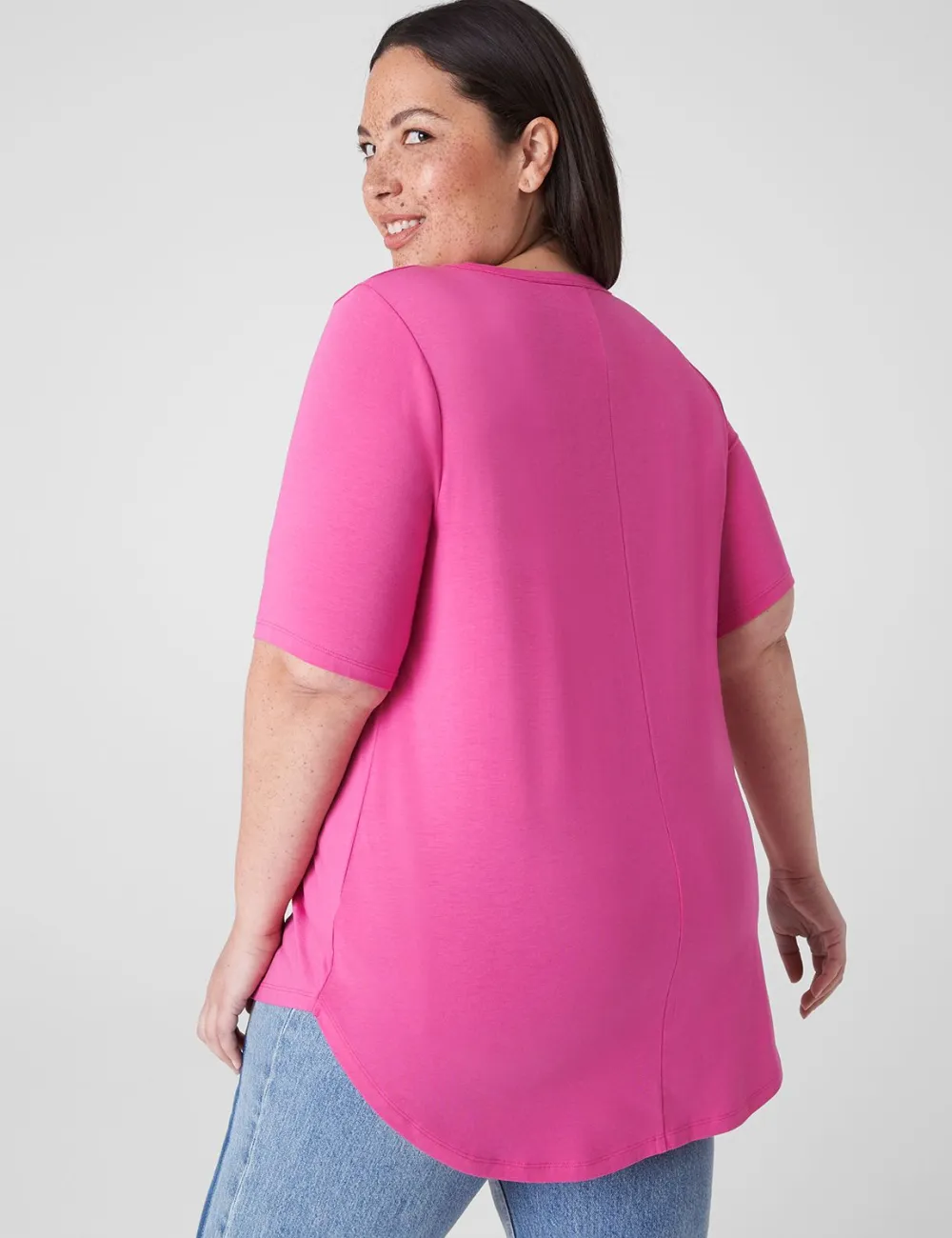 Perfect Sleeve Curved-Hem Tee