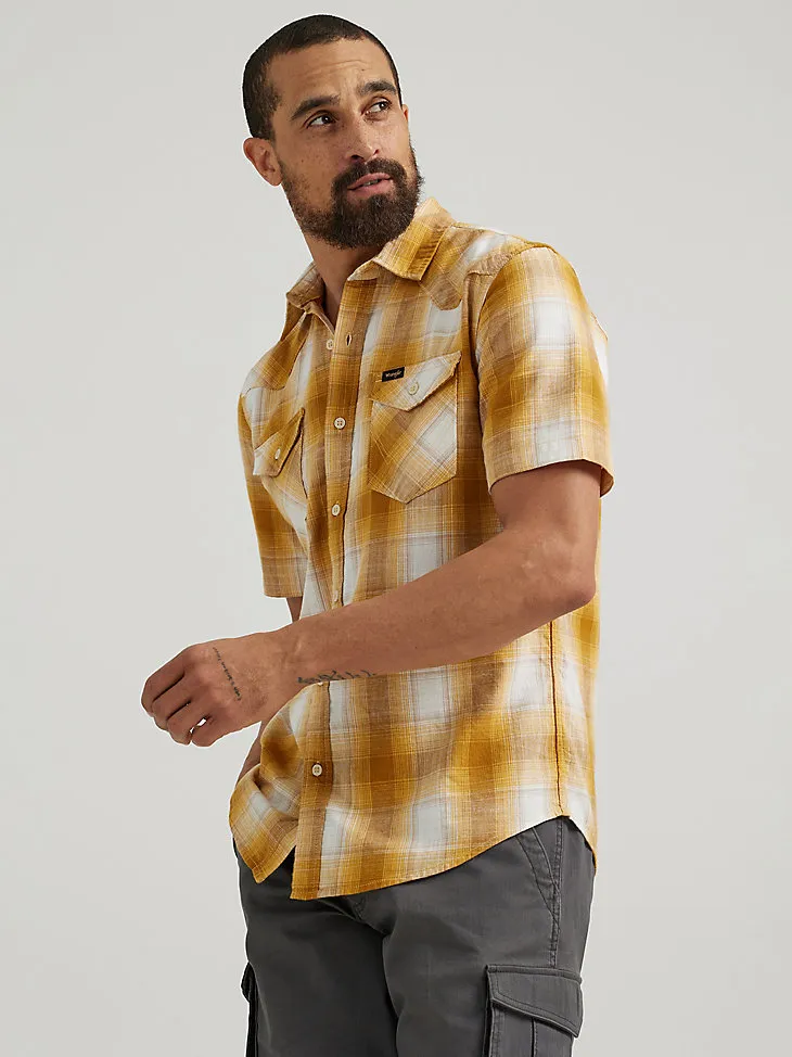 MEN'S SHORT SLEEVE PLAID SHIRT IN SEQUOIA