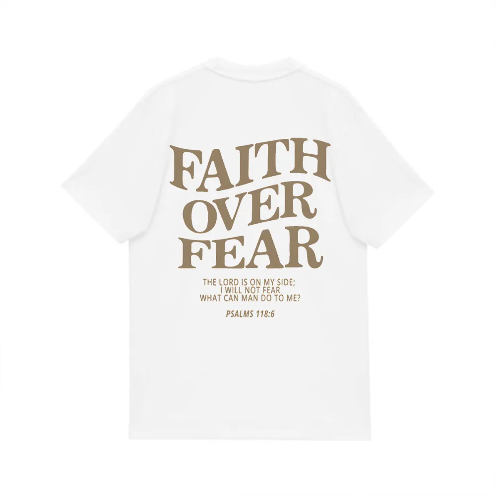 FAITH OVER FEAR PATTERN PRINTED TEE