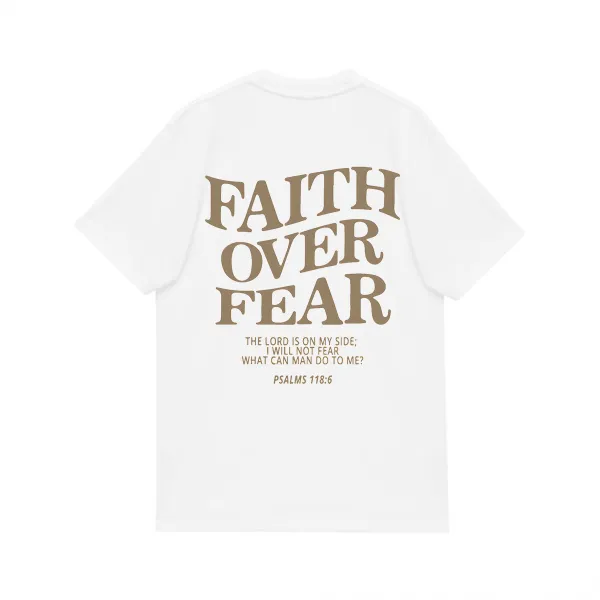 FAITH OVER FEAR PATTERN PRINTED TEE