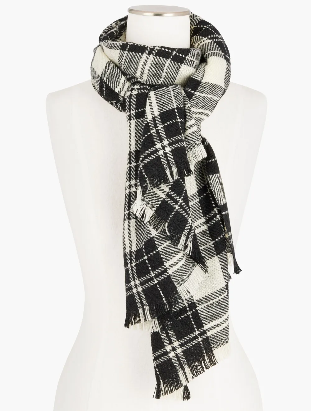 Frosting Plaid Oblong Scarf