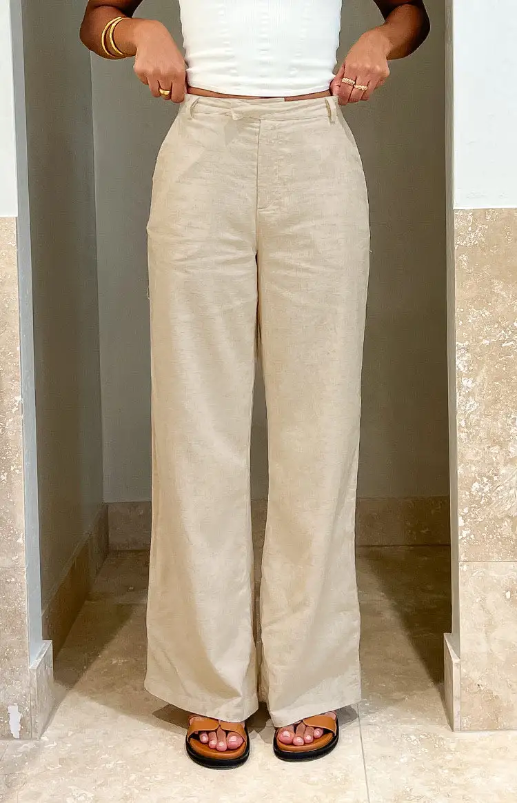 Cabo Cream Linen Blend Pants