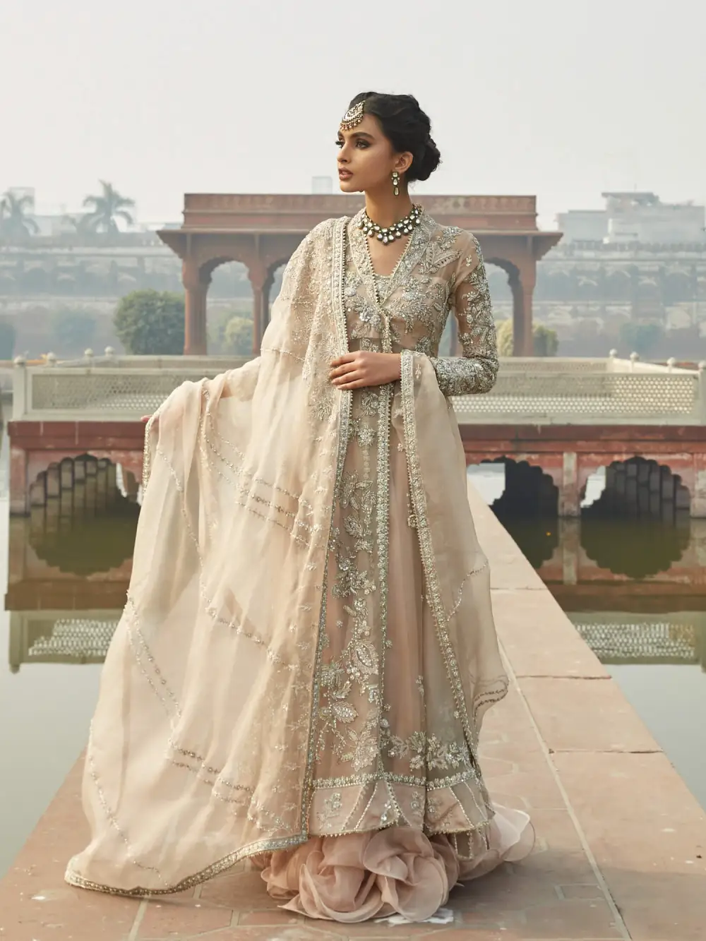 ANGARKHA W/ SWIRLY LEHENGA & DUPATTA