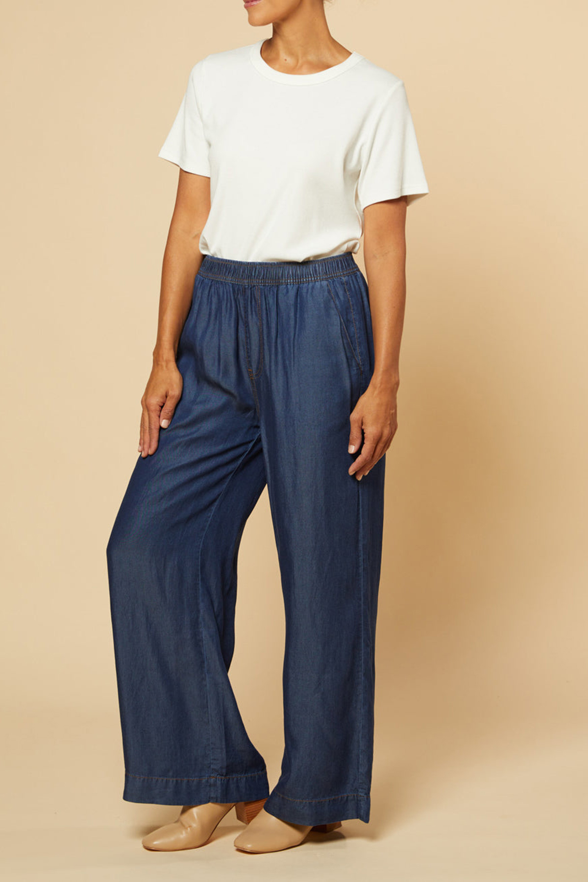 Breezy Relaxed Tencel Pant in Dark Wash