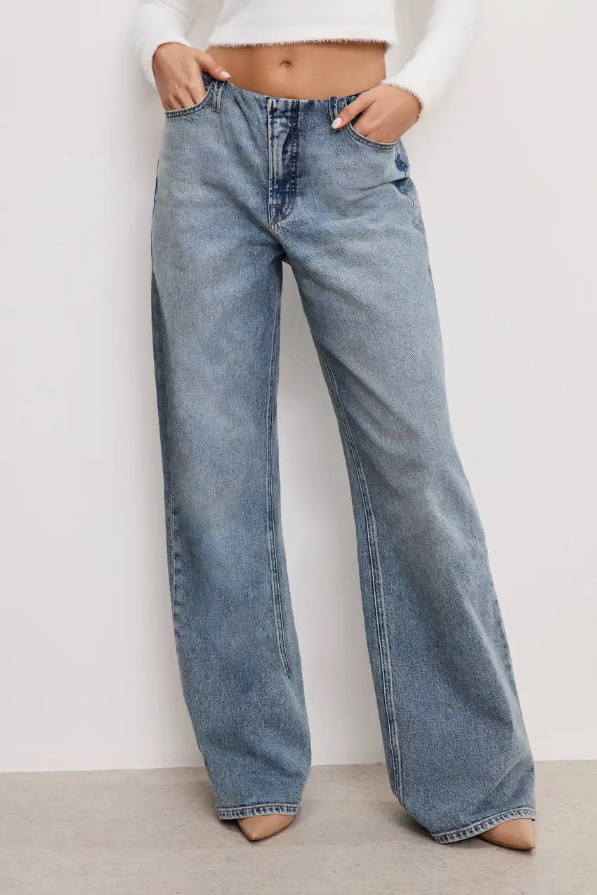 WIDE LEG PULL-ON JEANS