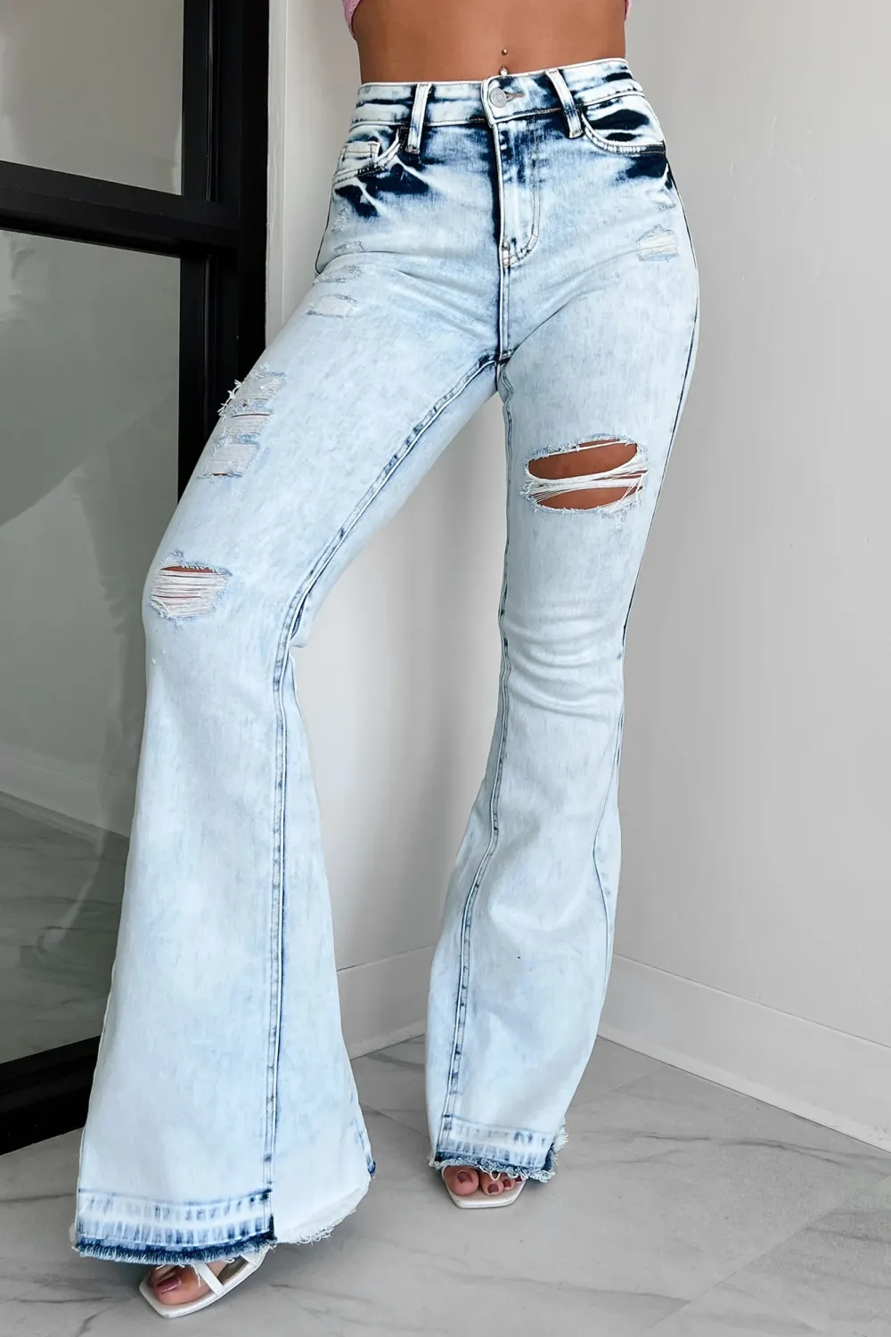 Bindy High Rise Distressed Flying Monkey Flare Jeans