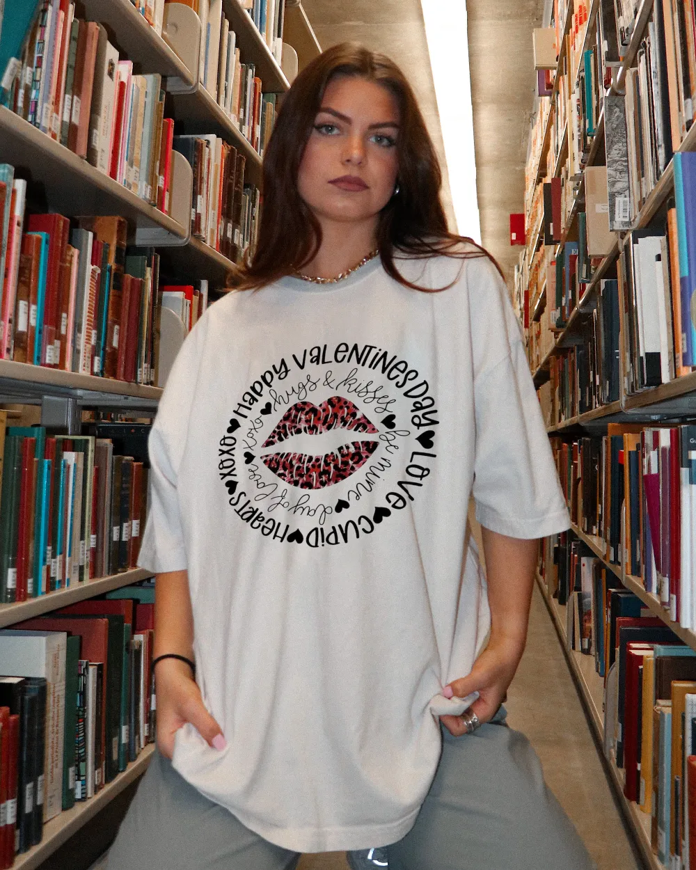 Women's Lipprint Love Letter Printed T-shirt