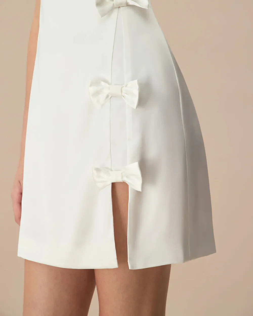 Pure white bow dress