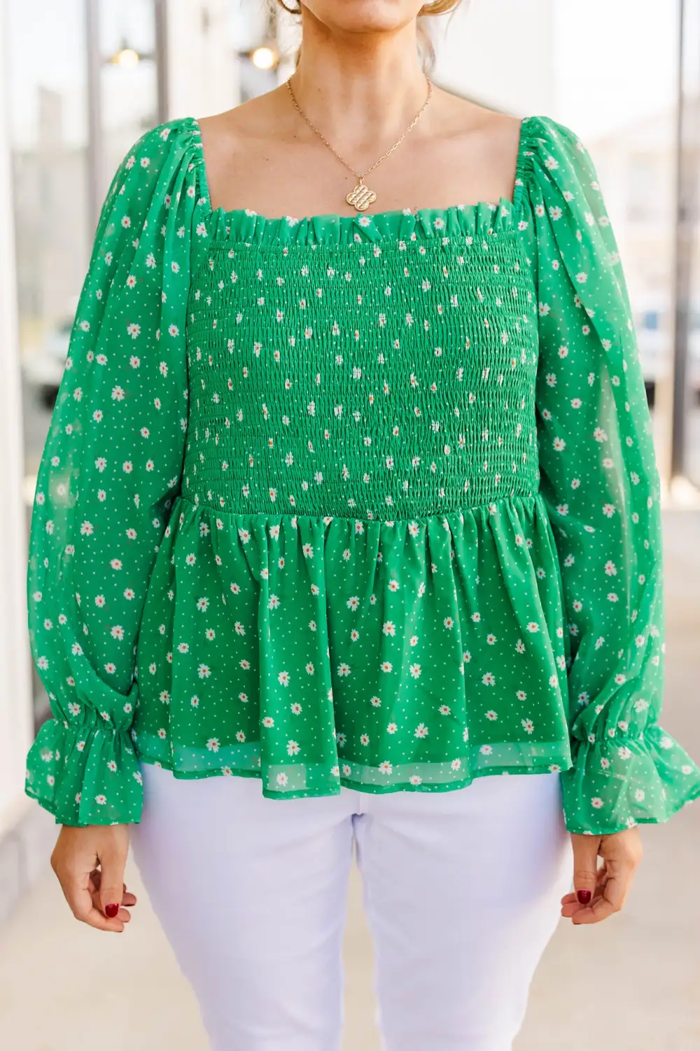 English Daisy Top, Green