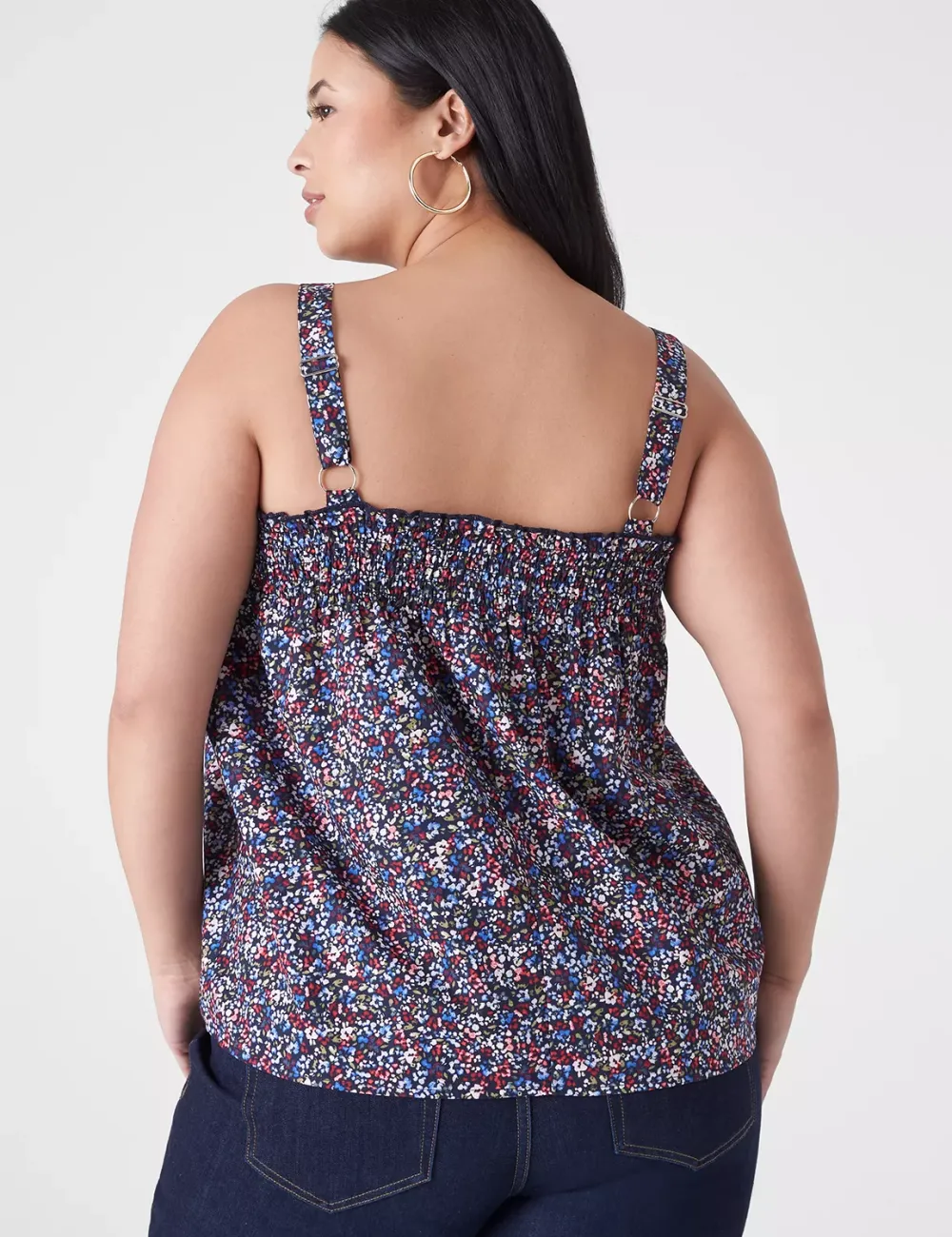 Smocked-Neckline Tank