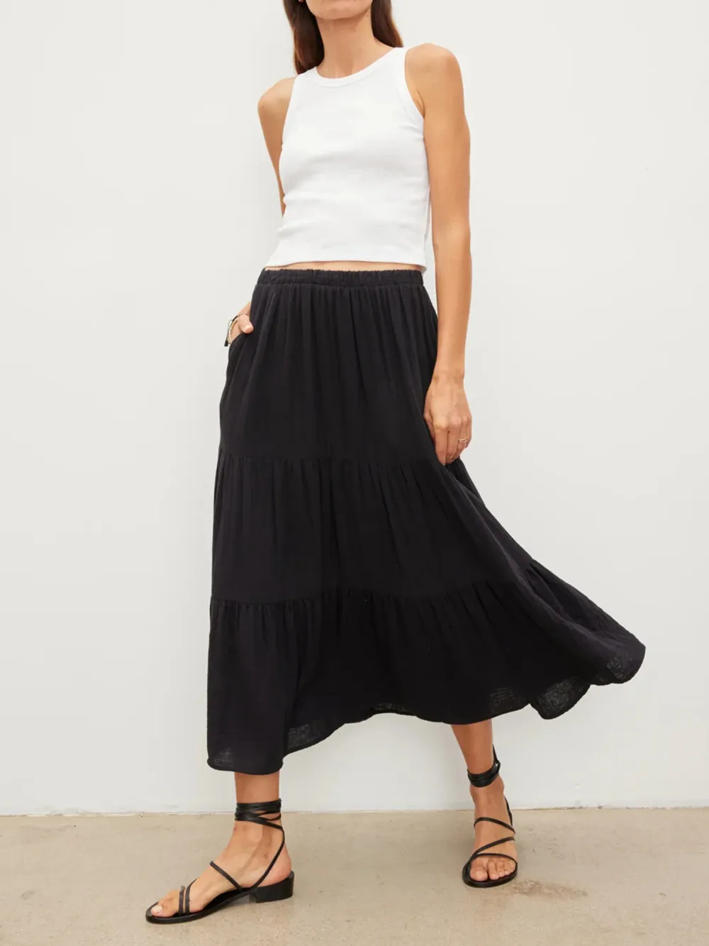 Danielle Cotton Gauze Tiered Skirt