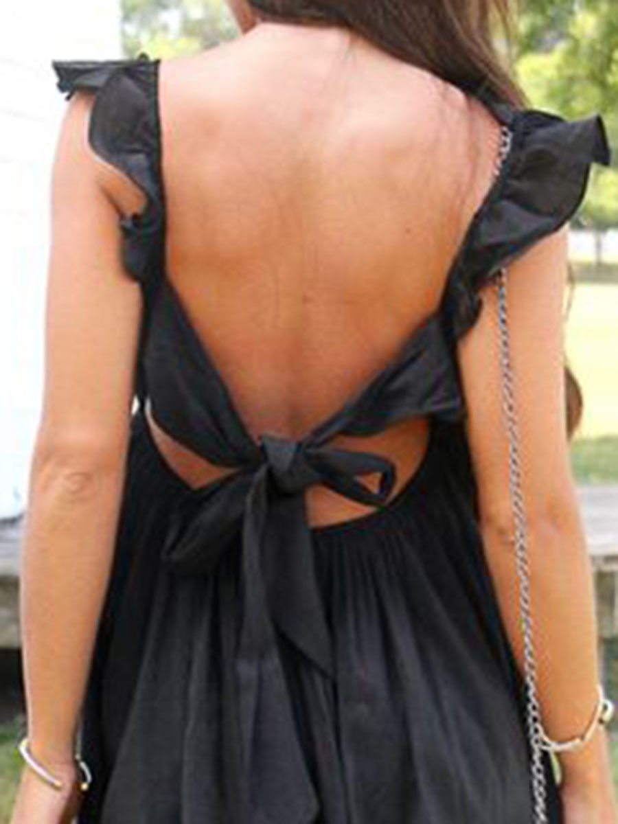 Black Ruffle Mini Dress