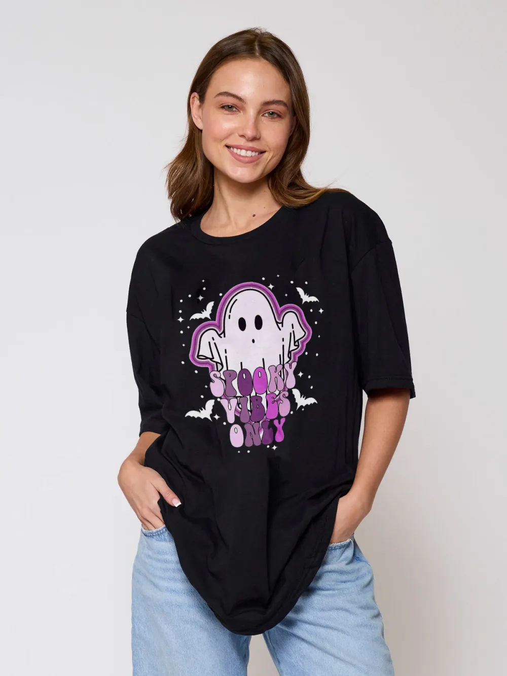 Women's Pumpkin English Halloween Printed T-shirt