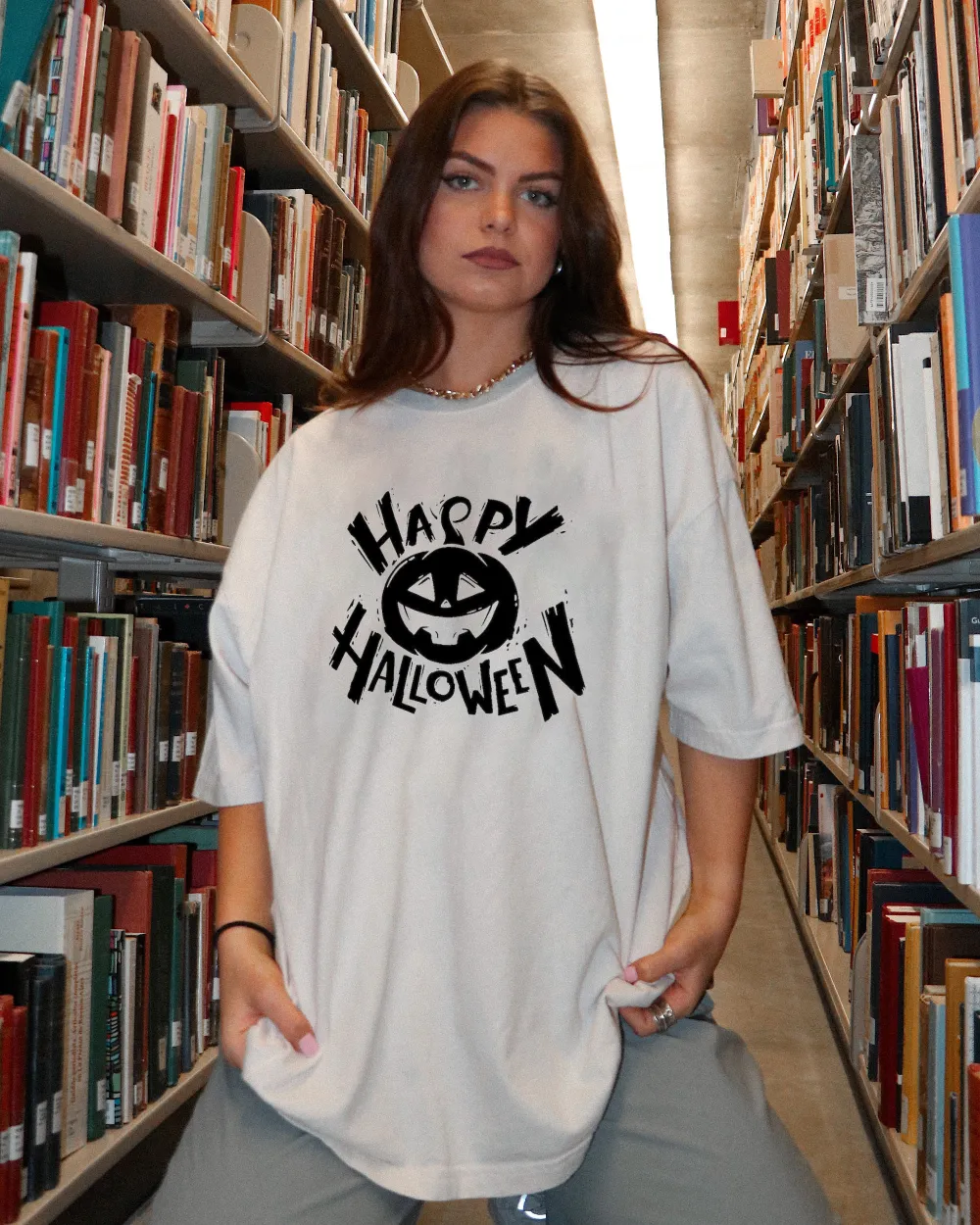 Women's Pumpkin English Halloween Printed T-shirt