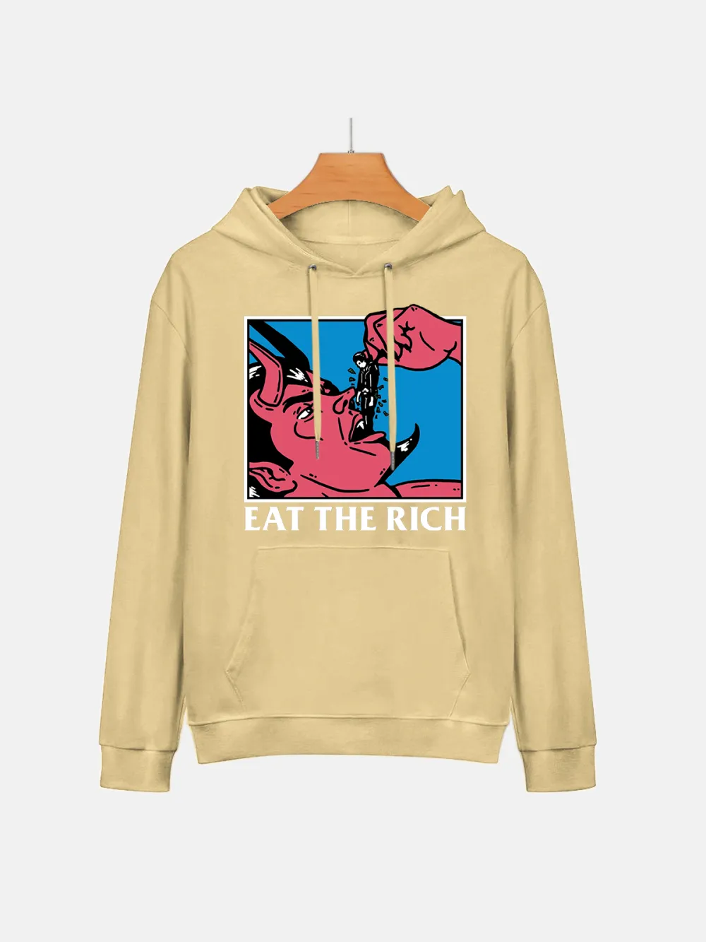 EAT THE RICH PATTERN PRINTED HOODIE