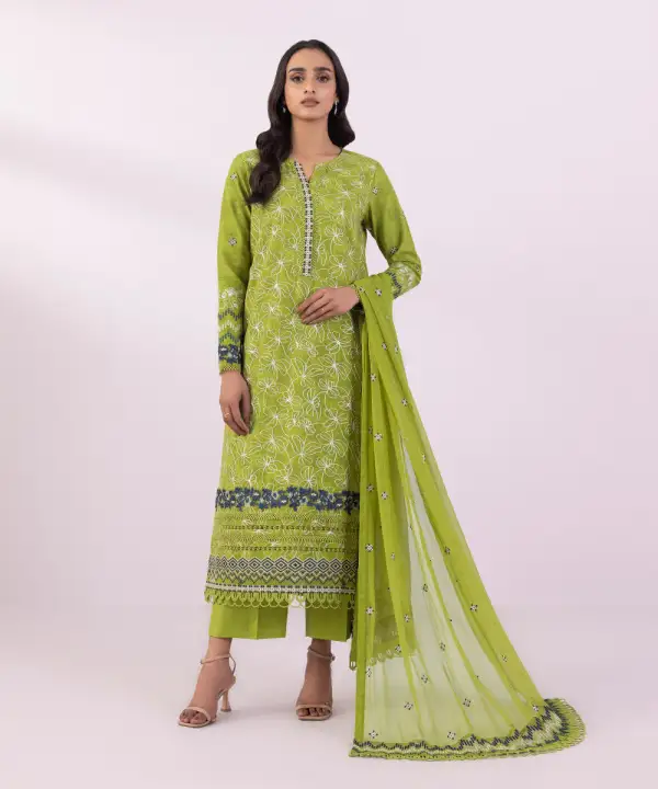 3 Piece - Embroidered Jacquard Suit