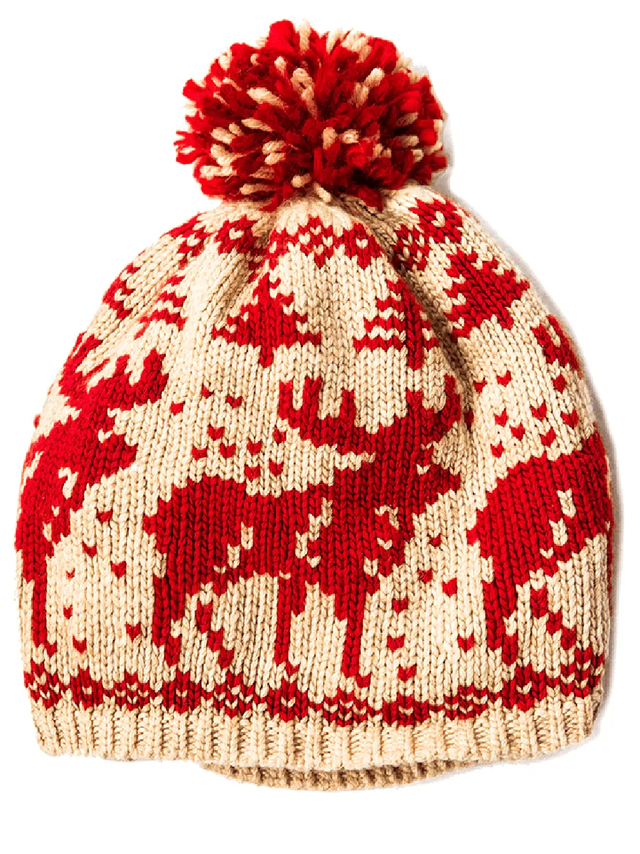 Women's Christmas Elk Knitted Beanie