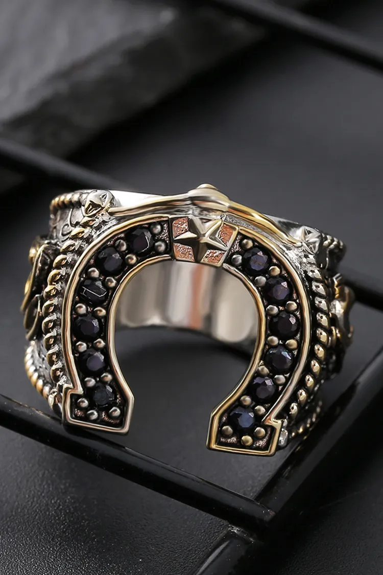 Trendy Western Spirit Horseshoe Ring