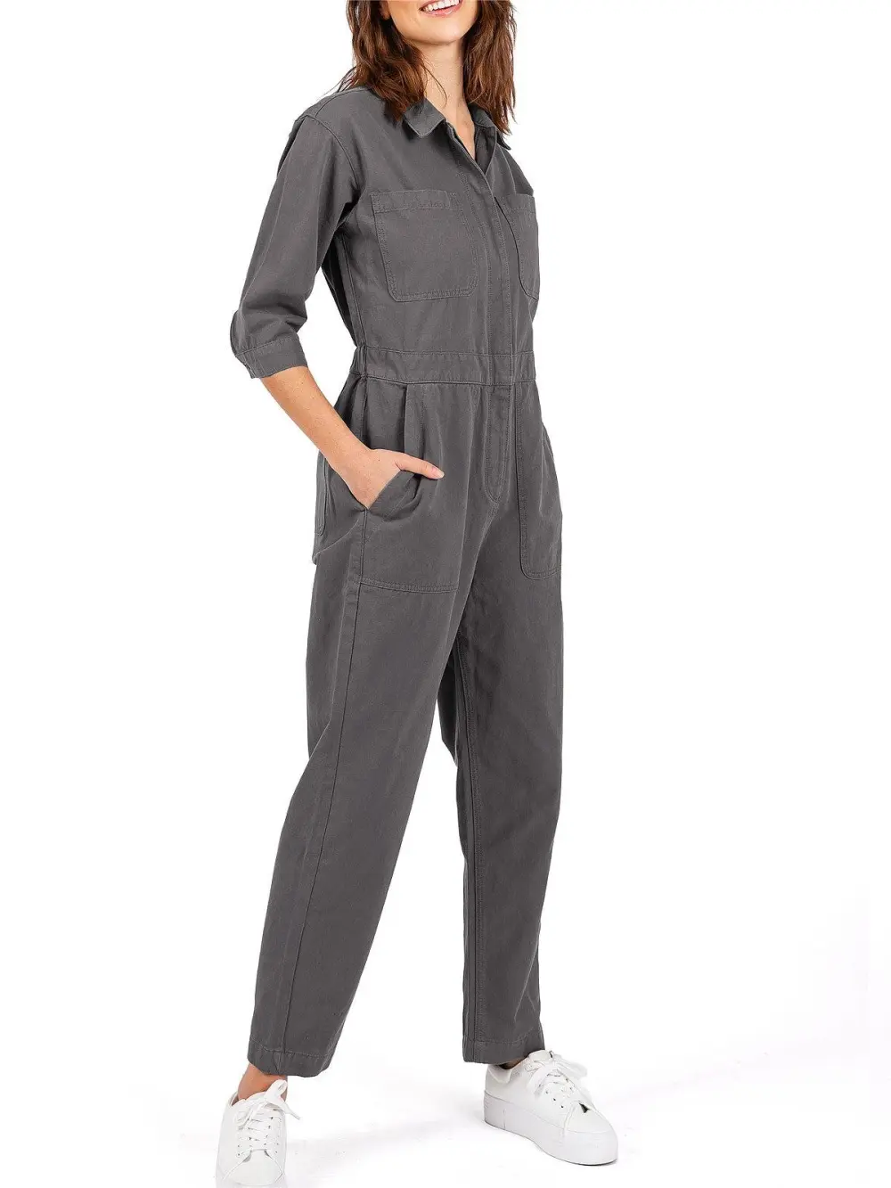 Lana Roux Coverall Aviator Jumpsuit