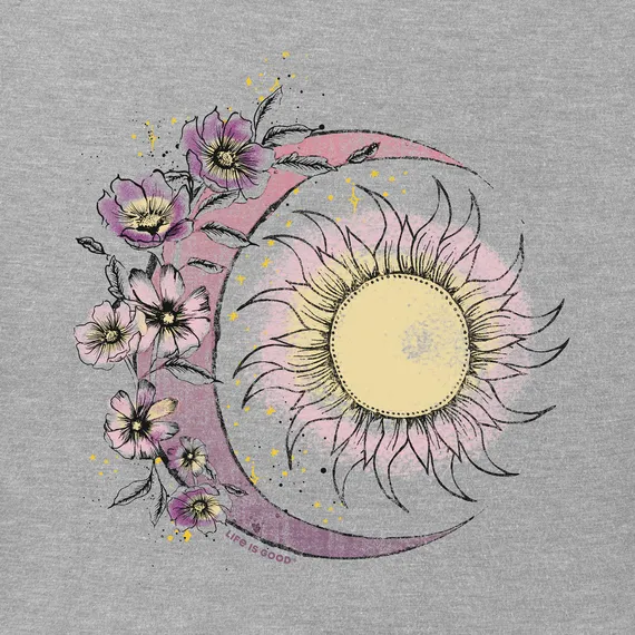 Unisex Moon Flower Long Sleeve Hoodie