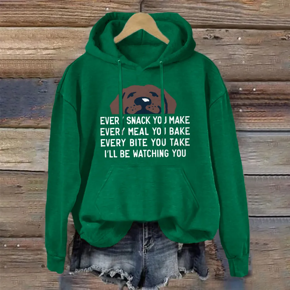 I'll Be Watching You Chocolate Lab Crusher Hoodie