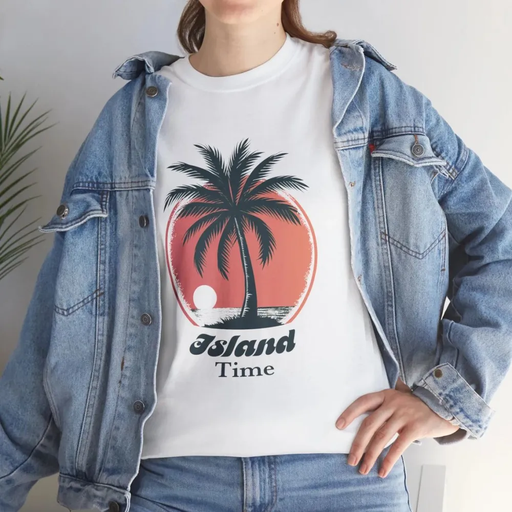 Women's Island Time Pattern Printed Tee