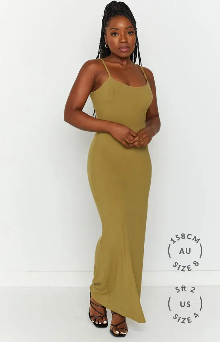 Melrose Khaki Maxi Dress