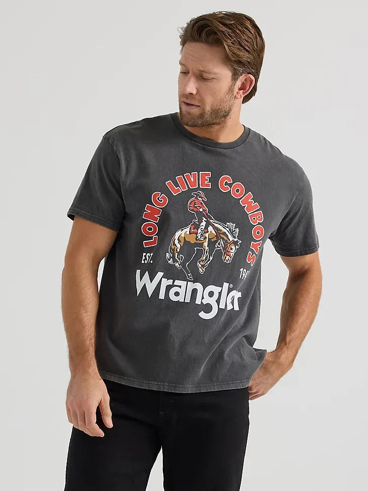 WRANGLER X DIAMOND CROSS GIDDY UP TEE IN MARSHMALLOW