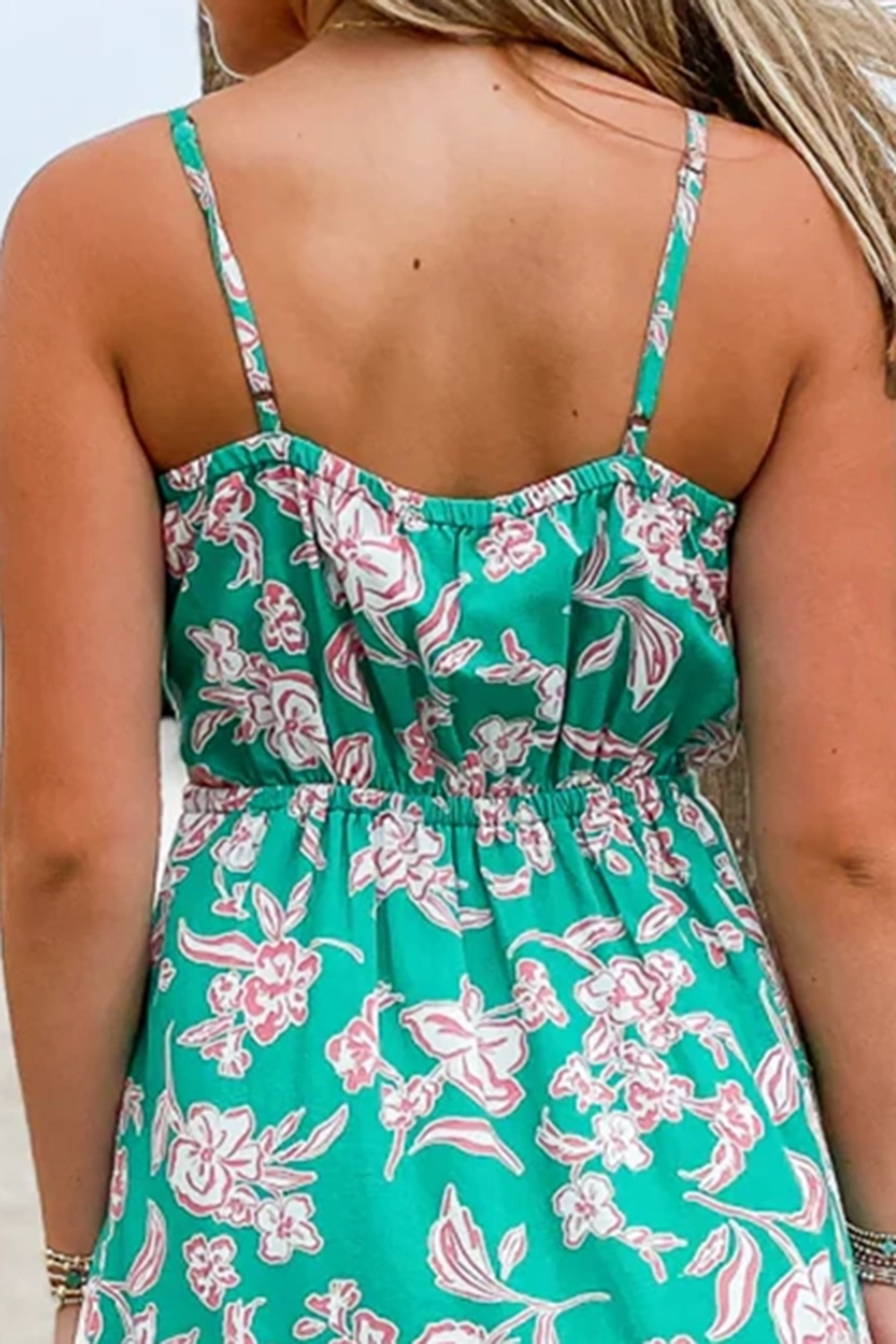 Mint Green Floral Maxi Dress