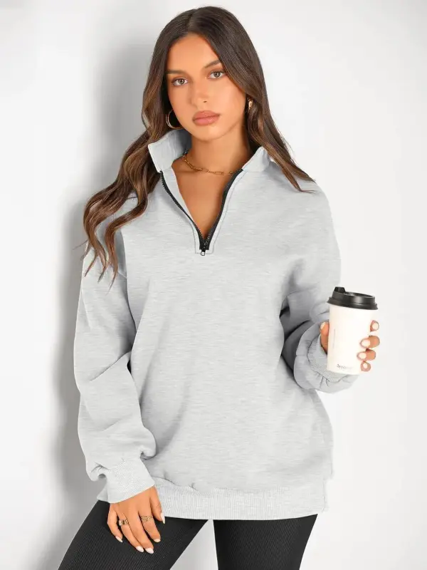 Oversized Sweatshirts Half Zip Pullover Long Sleeve