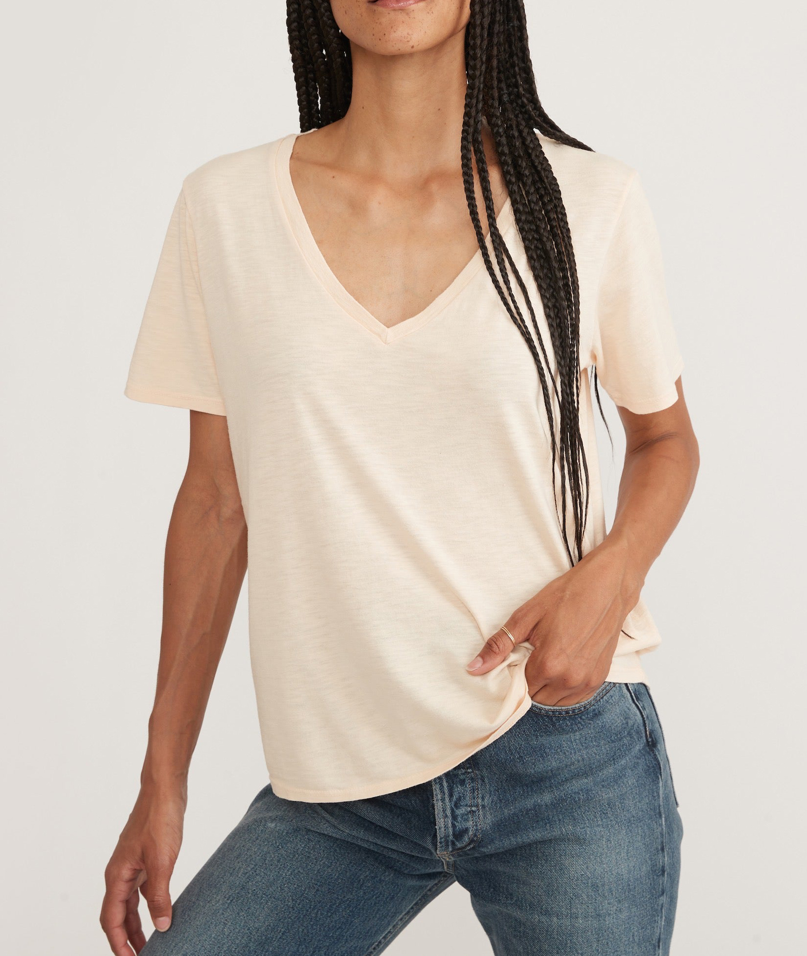 Natural V Neck Tee