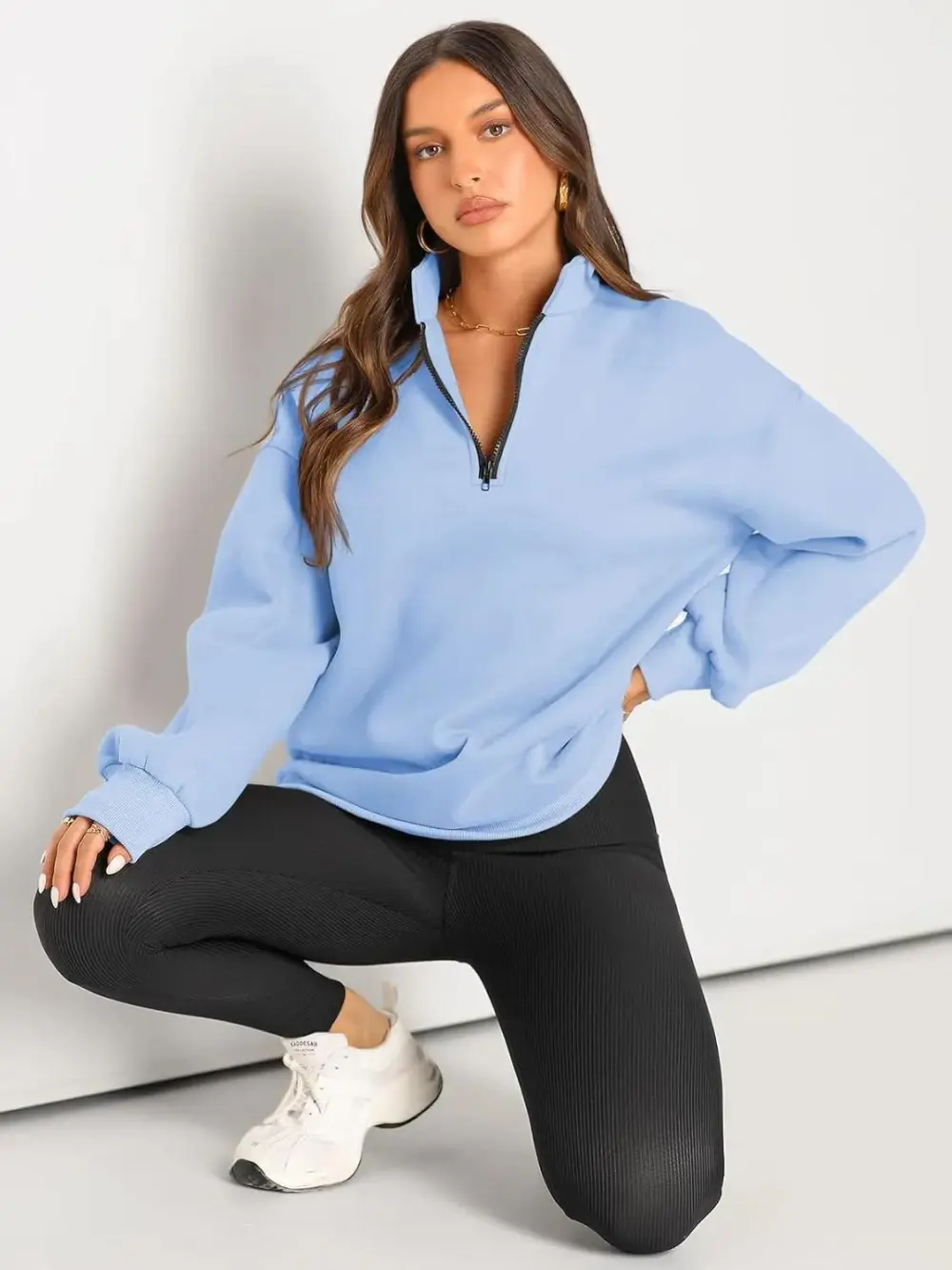 Oversized Sweatshirts Half Zip Pullover Long Sleeve