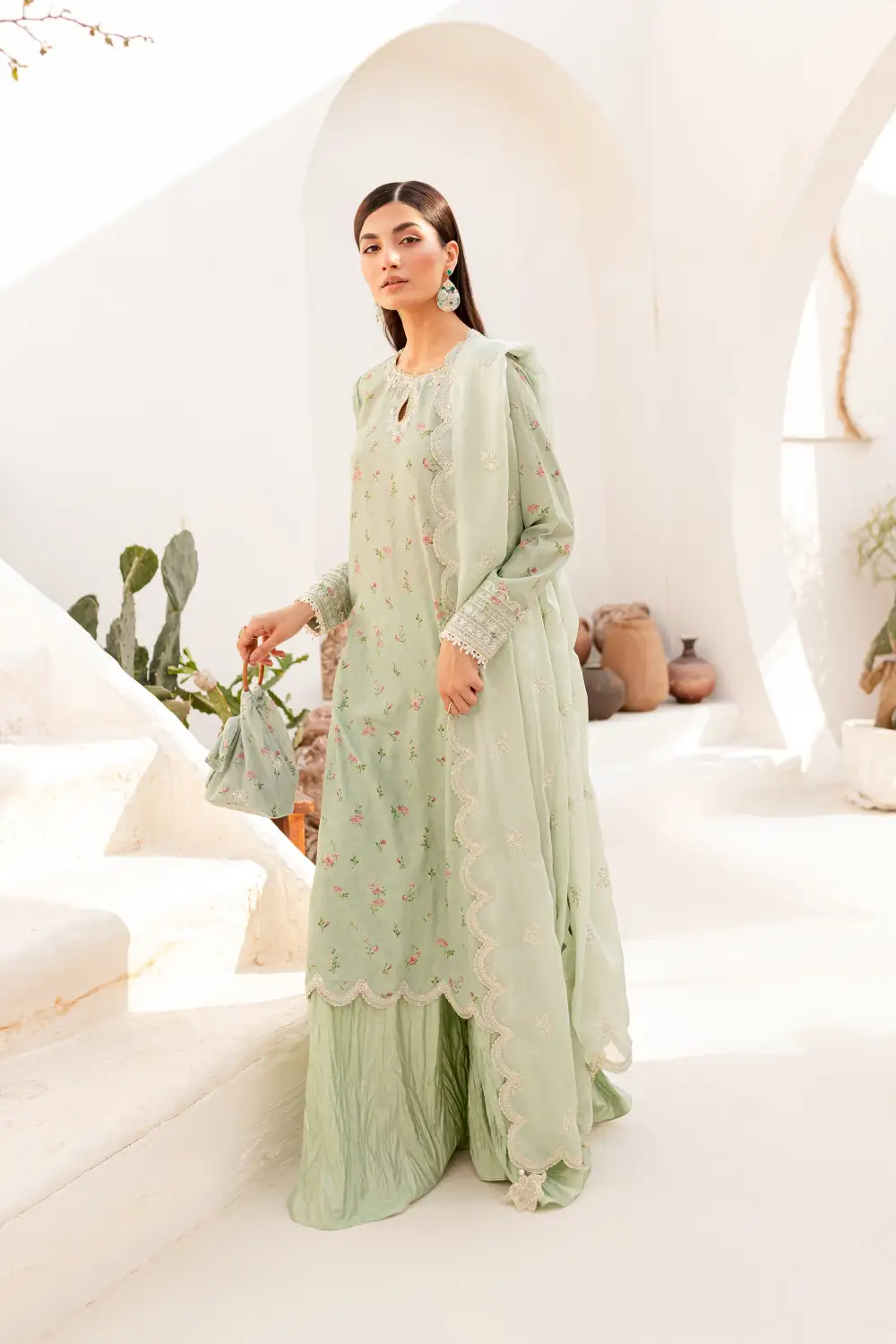 Roya 3Pc - Embroidered Luxe PRET