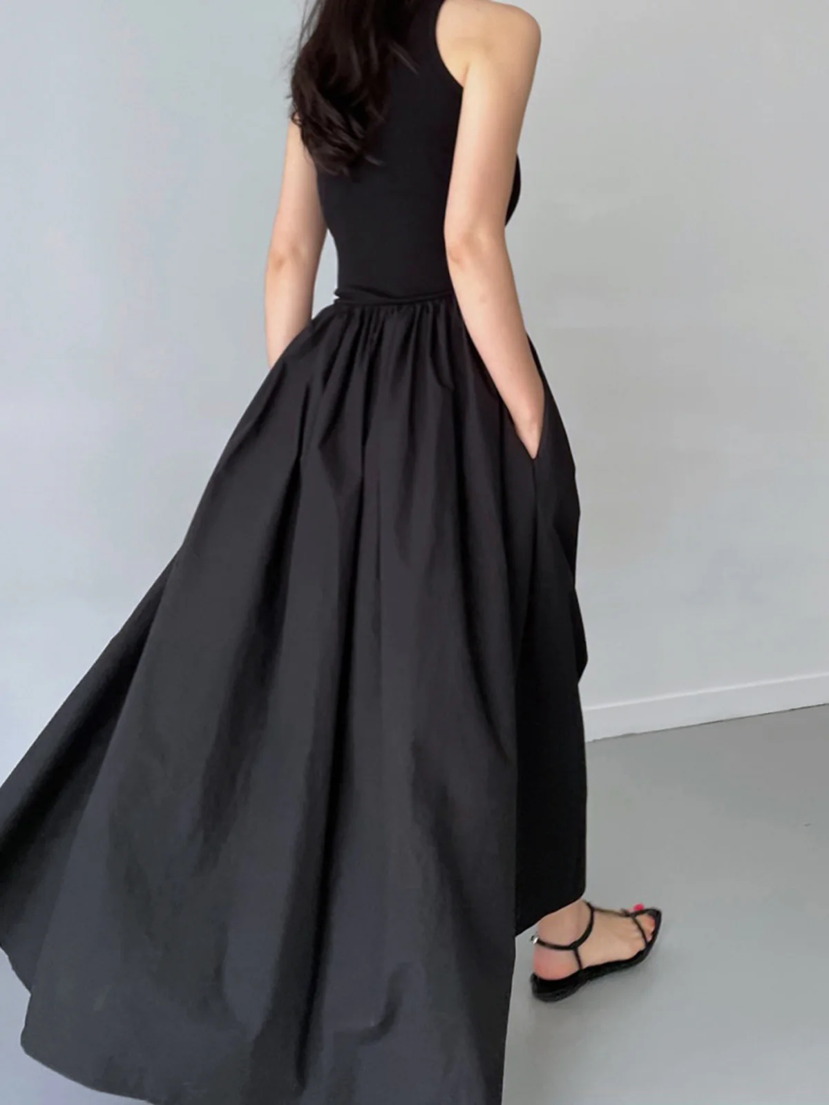 Leisure Crew Neck Long Dress