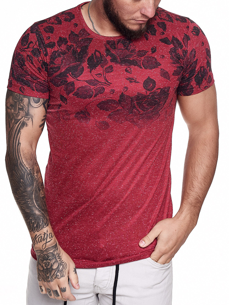 Men's casual pattern short sleeved T-shirt