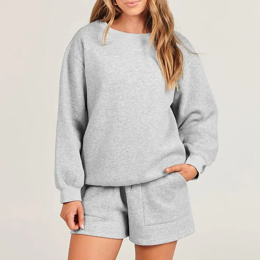 2 Piece Sweatshirt & Shorts Lounge Set