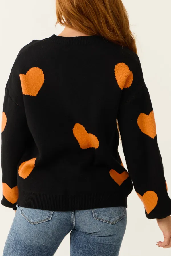 Black Halloween Graphic Soft Knit Sweater